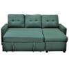 Convertible L Shaped Sectional Sleeper Sofa Bed, Saving Pull Out Couch - Teal - Image 5