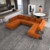 Brooke - U Shape Corner Sofa - Orange - Image 11