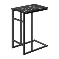 Accent Table, C - Shaped, Modern Design - Black