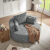360° Swivel Chair Accent Barrel Chair Swivel Round Sofa Chair With 3 Removable Pillows For Living Room, Office And Hotel - Gray - Image 13