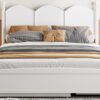 Queen Size Platform Bed With With 2 Big Drawers, Twin Long Size Trundle - White - Image 16