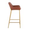 Daniella - Contemporary / Glam Fixed Height Bar Stool (Set of 2) - Gold / Camel - Image 3