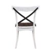 2 Pieces Set Dining Side Chair Rustic Modern Farmhouse Design Retro Design With Metal X Design - Antique Dark Oak / Antique White - Image 4