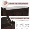 Storage Bench With 3 Shutter-Shaped Doors, Shoe Bench With Removable Cushion And Hidden Storage Space - Espresso - Image 7