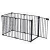 Adjustable Safety Gate 6 Panels Play Yard Metal Doorways Fireplace Fence Christmas Tree Fence Gate For House Stairs Gate Prohibited Area Fence - Black - Image 9