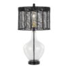 Jenna - Contemporary Table Lamp (Set of 2) - Clear Seeded / Matte Black / Matte Black - Image 3