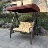 2 Piece High Back Patio Chair Cushion Set, Tufted Adirondack And Rocking Chair Cushions For Garden, Porch Or Office Use - Yellow / White - Image 12