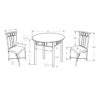 3 Pieces Dining Table Set, Small, Round, Contemporary & Modern - Black - Image 4