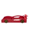 Wooden Race Car Bed, Car Shaped Platform Twin Bed With Wheels For Teens - Red / Yellow - Image 5