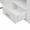 Modern TV Stand For TV Up To 70", TV Cabinet With 1 Drawer, 2 Cabinets And Metal Legs, Handles And Anti-Tip Device For Living Room - White - Image 16