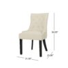 Cheney - Contemporary Dining Chair (Set of 2) Tufted Fabric Upholstery - Beige - Image 2