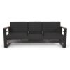 Giovanna - 3 Seater Sofa With Aluminum Frame And Water Repellence Cushions - Black - Image 4