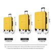 Hardshell Suitcase Spinner Wheels Pp Luggage Sets Lightweight Durable Suitcase With Tsa Lock, 3 Piece Set (20/24/28) - Yellow - Image 3