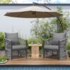 Modern Curved Aluminum Lounge Chair With Rope Weave Design And Cushioned Comfort (Set of 2) - Gray - Image 12