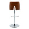 Ariana - Mid-Century Modern Adjustable Barstool Stool With Swivel With Rounded T Footrest (Set of 2) - Chrome / Walnut / Beige - Image 5