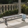 Modern Outdoor Aluminum Dining Bench With Steel Frame - Gray / Black - Image 2