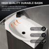 Modern 16" Bathroom Vanity Sink Combo With Ceramic Sink And Cabinet For Small Spaces - Black - Image 9
