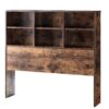 Twin Bookcase Headboard 6 Shelves Top With Rounded Front Corners Adjustable Shelves Distressed - Reclaimed Barnwood - Image 2