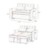 Velvet Loveseat Sofa Bed - Off White - Image 8