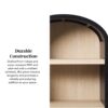 Modern 5 Shelf Open Arched Bookshelf - Black - Image 9