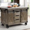Alforvott - Weathered Kitchen Island - Gray / Marble - Image 6