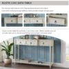 Console Table Sofa Table With Drawers For Entryway With Projecting Drawers And Long Shelf - Antique White - Image 5
