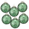 Christmas Ball Ornaments, Glass Decorative Hanging Ball Christmas Tree Ornaments, For Holiday Party Decorations (Set of 6) - Green - Image 2