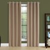 2 Pieces Set, Curtain Panel, 100% Blackout, Grommet, Thermal Insulation Polyester, Contemporary & Modern - Brown - Image 2