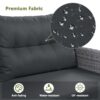 Outdoor Furniture Set Patio Rattan Furniture Set With An Adjustable Table, Recliners With Extendable Side Tables, And 2 Ottomans For Patio, Lawn, Backyard, Pool - Gray - Image 9
