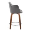 Boyne - Contemporary Fixed Height Counter Stool With Swivel With Round Footrest (Set of 2) - Walnut / Gray - Image 3