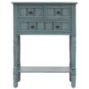 Narrow Console Table, Slim Sofa Table With Three Storage Drawers And Bottom Shelf For Living Room, Easy Assembly - Navy - Image 8