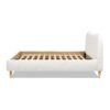 Roman - Queen Curved Headboard Upholstered Platform Bed - Ivory White - Image 3