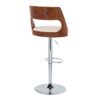 Cecina - Mid-Century Modern Adjustable Height Barstool With Swivel With Oval Footrest (Set of 2) - Chrome / Walnut / Cream - Image 4
