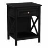 Accent End Table, 2 Tier, Storage Drawer, Transitional - Black - Image 5