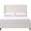 Harper - Queen Tall Headboard Upholstered Bed, High Headboard, Elegant Simplicity, No Box Spring Needed - Cream White - Image 3