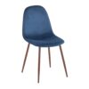 Folia Pebble - 7 Piece Mid-Century Modern Dining Set - Blue / Walnut - Image 4