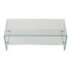 Modern Tempered Glass TV Stand With Shelf And Open Back Design - Clear - Image 10