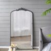 Full Length Mirror, Arched Mirror Hanging Or Leaning Against Wall, Large Mirror For Living Room - Black - Image 5