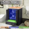 Bathroom Vanity With Ceramic Sink Combo, Modern Freestanding Storage Cabinet With Silver Handles, Soft Closing Doors - Blue Gray - Image 6