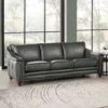 Belfast-Top Grain Leather Sofa Couch - Gun Ash - Image 2