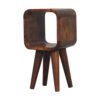 Extra Mini Minimalist Open Curved Bedside Table - Chestnut - Image 5