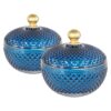 Candy Jar With Lid, Christmas Candy Jar Containers (Set of 2) - Gold / Blue - Image 2