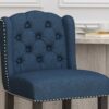 Solara - Fabric Tufted Counter Stool With Nailhead Accents (Set of 2) - Navy Blue - Image 8