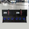 Wall Mounted Double Door Storage Cabinet With Tool Rack And Hooks, Stainless Steel - Black / Red - Image 2