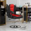 Classic Reclining Barber Chair Salon Chair For Hair Stylist With Heavy Duty Hydraulic Pump, 360° Rotation, Tattoo Chair Shampoo Beauty Salon Equipment, Max Load Weight 330 Lbs - Red / Black - Image 2