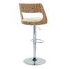 Cecina - Mid-Century Modern Adjustable Height Barstool With Swivel With Oval Footrest (Set of 2) - Chrome / Zebra / Cream - Image 4