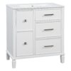 Bathroom Vanity With Ceramic Sink, Flip Out Drawer Design For Plumbing, Soft Close Drawers - White - Image 18