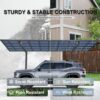 Outdoor Carport, Single Carport Aluminum Metal Frame And Polycarbonate Panels Car Port For Outdoor Driveway Car, Truck - Charcoal - Image 7