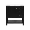 Transitional Style Bathroom Vanity Cabinet Combo With Ceramic Sink, Soft Close Door - Black - Image 11