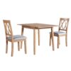 3 Piece Kitchen Dining Set With Drop Leaf Dining Table And 2 Dining Upholstered Chairs, Dining Room Set For Small Places - Natural - Image 11
